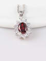 thumb Pomegranate Red Zircon Pendant European and American Classic Necklace 0