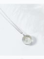 thumb S925 Silver Necklace Pendant female fashion circular dandelion Necklace sweet temperament clavicle chain female D4309 2
