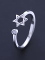 thumb Simple Hollow Star 925 Silver Opening Ring 3