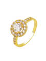 thumb Copper Alloy 24K Gold Plated Creative Ethnic Zircon Women Engagement Ring 0
