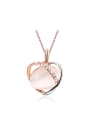 thumb Exquisite Double Color Heart Shaped Opal Necklace 0