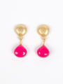 thumb Temperament Water Drop Shaped Gold Plated Earrings 0