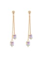 thumb Fashion austrian Crystals Gold Plated Alloy Drop Earrings 0
