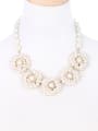thumb Sweet Artificial Pearl Flower Alloy Necklace 1