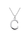 thumb Simple Letter C Silver Plated Necklace 0
