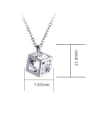 thumb 925 Sterling Silver With Cubic Zirconia Simplistic Square Necklaces 2