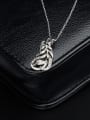 thumb Unisex Platinum Plated Leaf Shaped Necklace 3