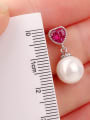 thumb Love Blossoming Red Corundum 5 #  Sterling Silver Bead stud Earring 3
