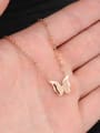 thumb Fashion Butterfly Pendant Rose Gold Plated Titanium Necklace 1