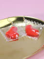 thumb Personalized Red Heart 925 Silver Earrings 1