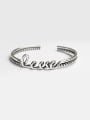 thumb Personalized LOVE Antique Silver Plated Opening Bangle 0