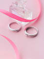 thumb 925 Sterling Silver With Silver Plated Fashion Heart Free Size Rings 0
