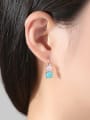 thumb Main stone powder and green zircon fashion simple color Earring 1