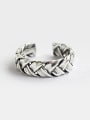 thumb Personalized Antique Silver Plated Woven Opening Silver Ring 0