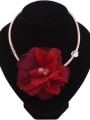 thumb Exaggerated Handmade Lace Flower Pendant Necklace 2