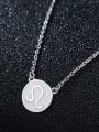 thumb 925 Sterling Silver With Platinum Plated Simplistic  Smooth Round Necklaces 1