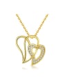 thumb Simple Hollow Heart shaped Zircon Necklace 0