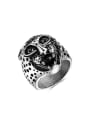 thumb Personality Leopard Shaped Stainless Steel Men Ring 0