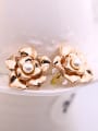 thumb Alloy Rose Gold Plated Fashion Artificial Stones Flower Two Pieces Jewelry Set 2