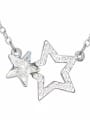 thumb Fashion austrian Crystals Double Stars Alloy Necklace 2