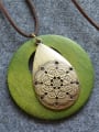 thumb Wooden Round Shaped Water Drop Necklace 0