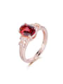 thumb Rose Gold Plated Garnet Gemstone Engagement Ring 0