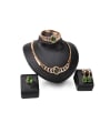 thumb Alloy Imitation-gold Plated Vintage style Oval-shaped Artificial Stone Four Pieces Jewelry Set 0