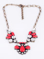 thumb Flower Shaped Artificial Stones Alloy Necklace 2