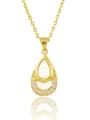 thumb Women All-match Water Drop Shaped Zircon Necklace 0