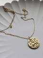 thumb Pure silver plated 18k-gold relief constellation round Necklace 0