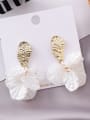 thumb Alloy With Imitation Gold Plated Simplistic Colorful sequins Leaf Drop Earrings 2