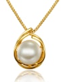thumb Women 18K Gold Plated Water Drop Artificial Pearl Necklace 0