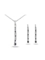 thumb Delicate Colorful Zircon Geometric Two Pieces Jewelry Set 0