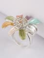 thumb Exquisite Fashion White Crystals Colorful Enamel Alloy Ring 2