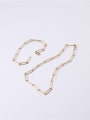 thumb Titanium With Gold Plated Simplistic Hollow Chain Necklaces 0