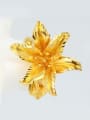 thumb Copper Alloy 24K Gold Plated Classical Flower Opening Statement Ring 1