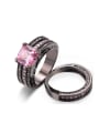 thumb Selling Jewelry Exquisite Pink Zircons Black Ring 1