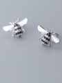 thumb 999 Fine Silver With Platinum Plated Cute Insect  BeeStud Earrings 0
