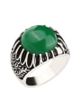 thumb Personalized Round Resin Stone Silver Plated Alloy Ring 2