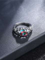 thumb Creative Hollow Geometric Shaped Glass Stone Ring 2