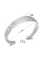 thumb Fashion Wide Silver Plated Copper Opening Bangle 2