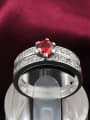 thumb Women Red Geometric Shaped Zircon Ring Set 1