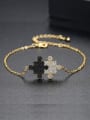 thumb Copper inlaid AAA zircons black and white double color puzzle Bracelet 0