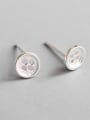 thumb Sterling Silver geometric button studs earring 2