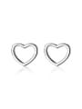 thumb 925 Sterling Silver With Gold Plated Simplistic Heart Stud Earrings 3