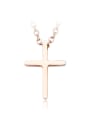 thumb Titanium Stainless Steel Cross Shaped Necklace 0