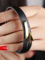 thumb Two-band Artificial Leather Gold Plated Adjustable Bracelet 2