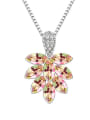 thumb Fashion Marquise austrian Crystals Flowery Pendant Alloy Necklace 3
