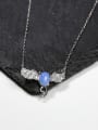 thumb Personalized Little Bat Blue Stone 925 Silver Necklace 3