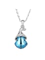 thumb Fashion Shell-shaped austrian Crystal Wind-bell Pendant Alloy Necklace 2